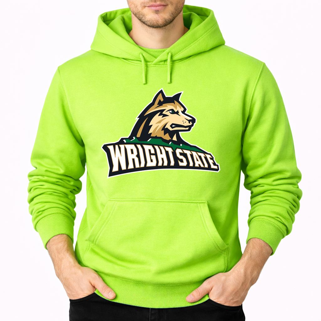 Men's Wright State Raiders Pullover Hoodie - Lime green