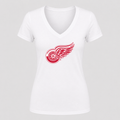 Women's Detroit Red Wings V Neck T-Shirt in white