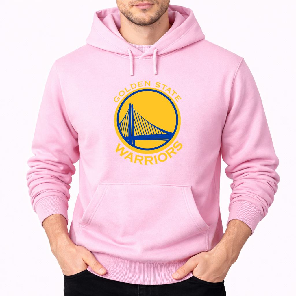 Men's Golden states warrior yellow Pullover Hoodie - Pink