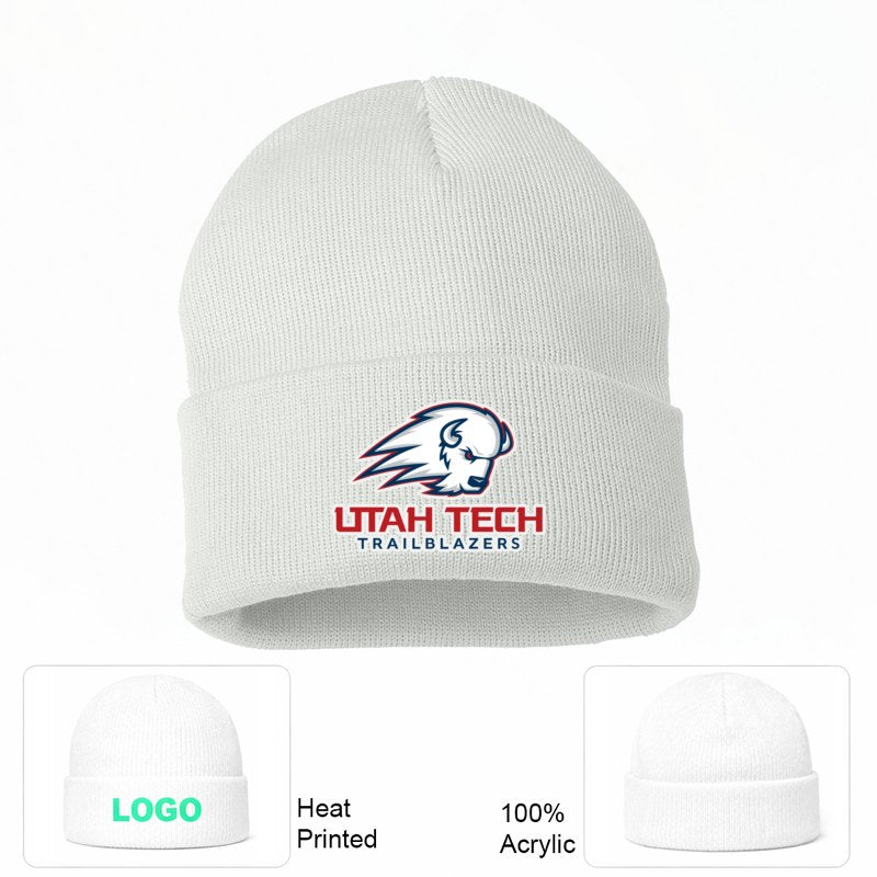 Utah Tech Trailblazers White Beanie Hat
