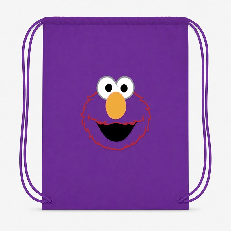 Elmo Face2 Drawstring Bag - Purple