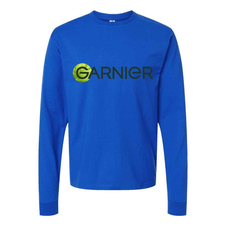 Men's Garnier-logo-1536x864 Long sleeves Cotton Blend T-Shirt - Blue