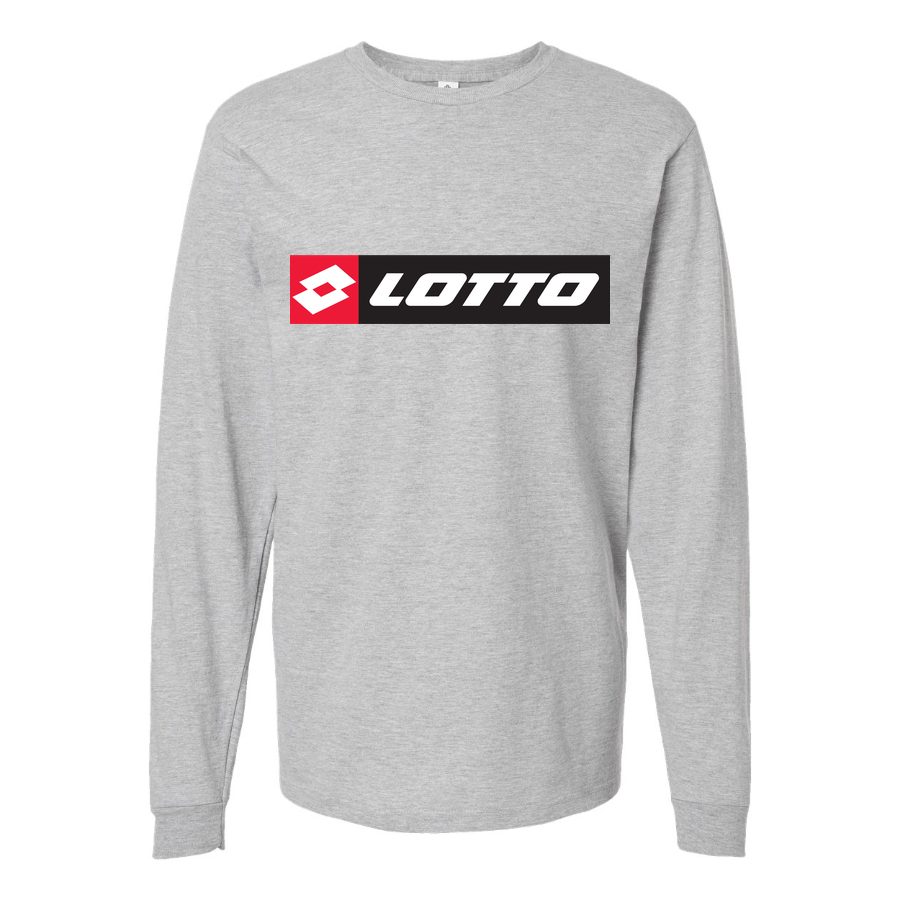 Men's Lotto-Logo-1536x810 Long sleeves Cotton Blend T-Shirt - Gray