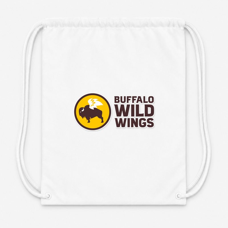 Buffalo Wild Wings Drawstring Bag - White