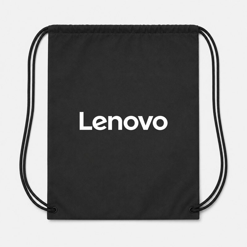 Lenovo White Drawstring Bag - Black