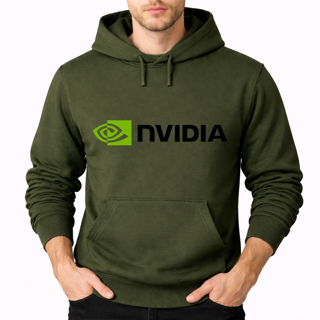 Men's Nvidia Pullover Hoodie - Army Green