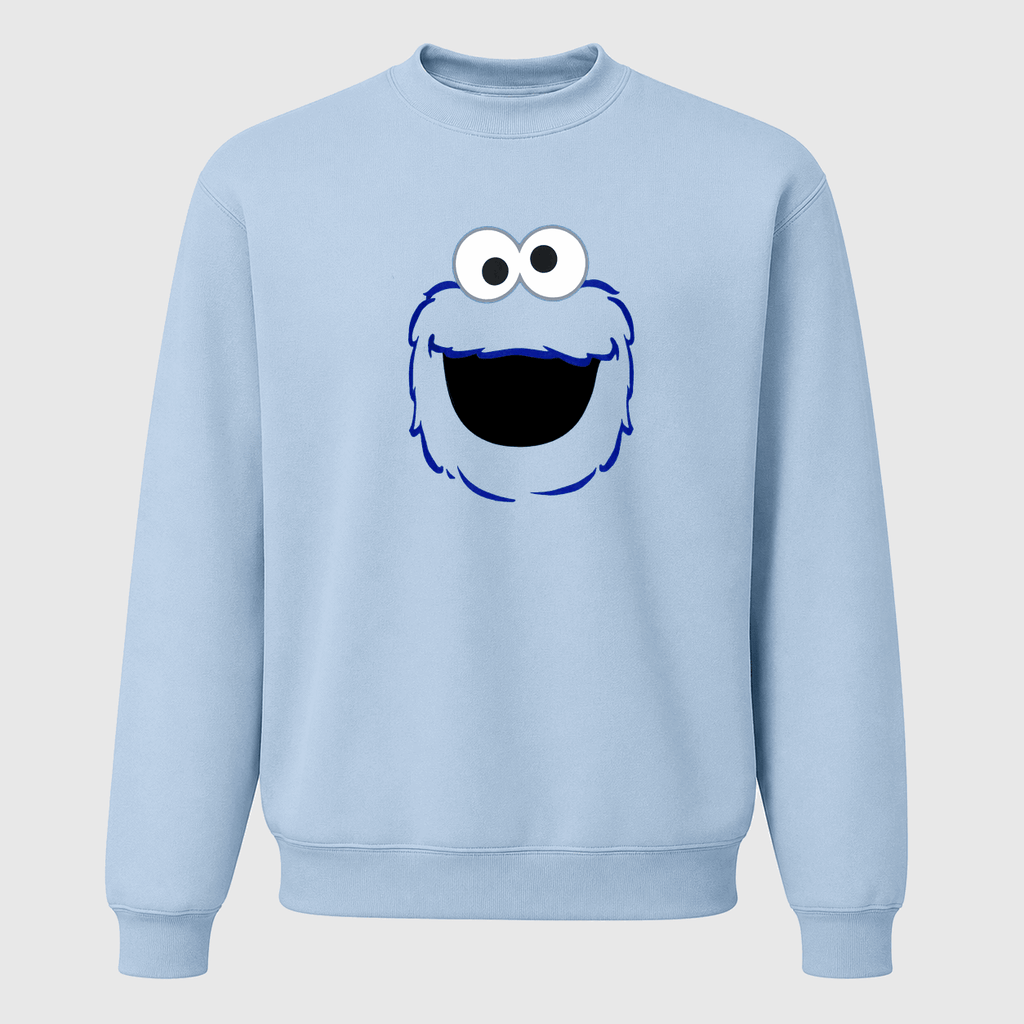 Men's Cookie Monster Crewneck Sweatshirt - Sky Blue