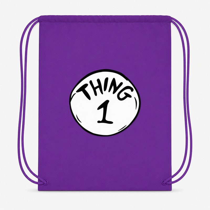 Dr. Seuss Thing 1 Drawstring Bag - Purple