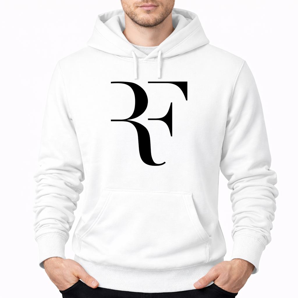 Men's Roger-Federer--black Pullover Hoodie - White