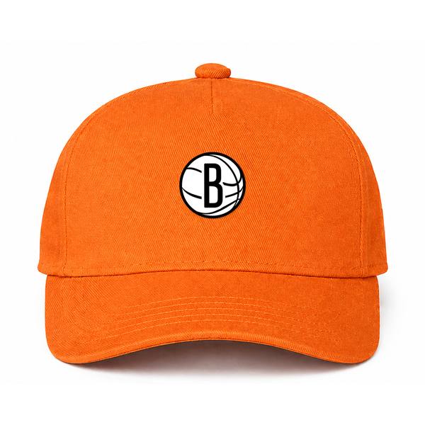 Brooklyn Nets NBA Logo Orange Dad Baseball Cap Hat