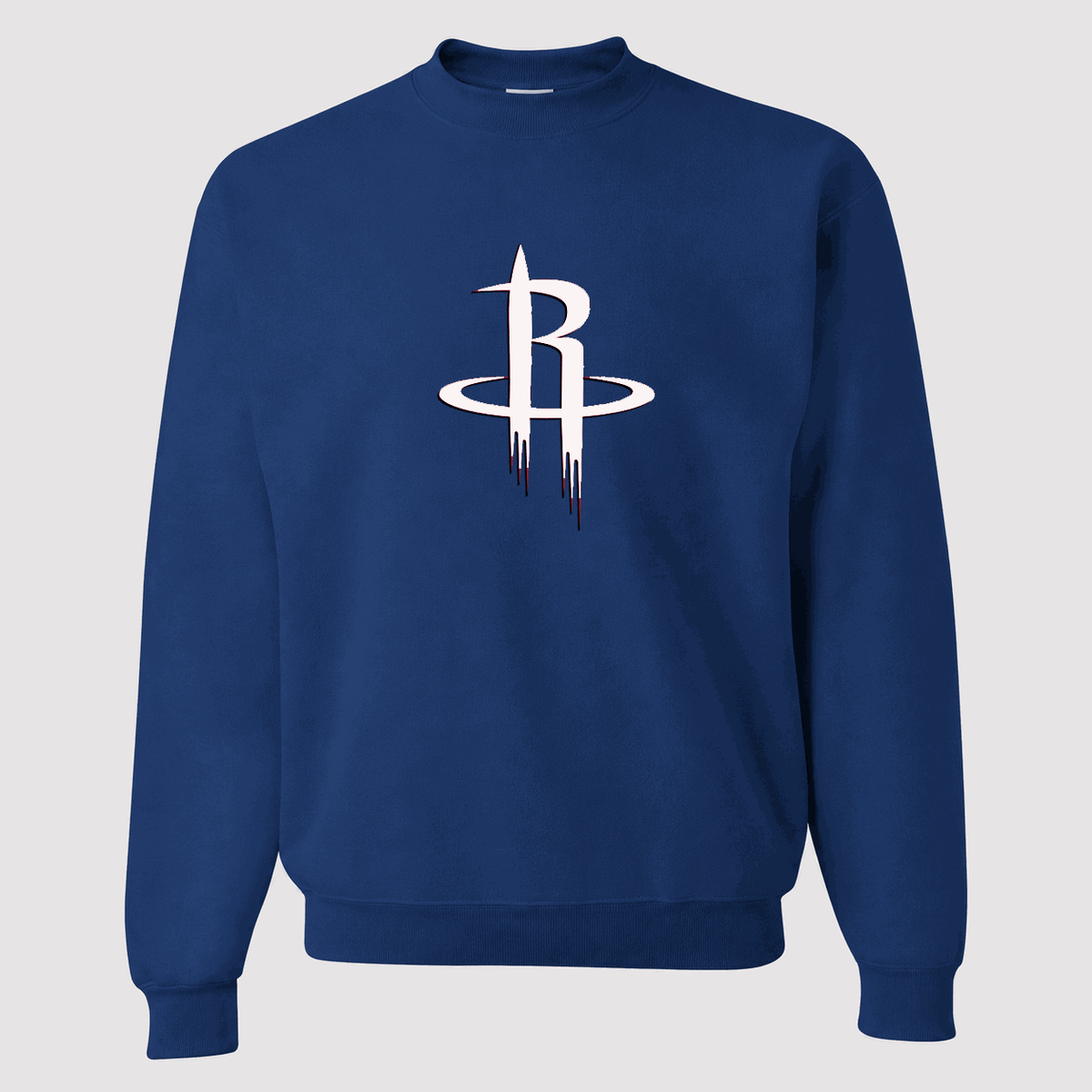 Men's Army Green Houston Rockets Crewneck Sweatshirt - Blue