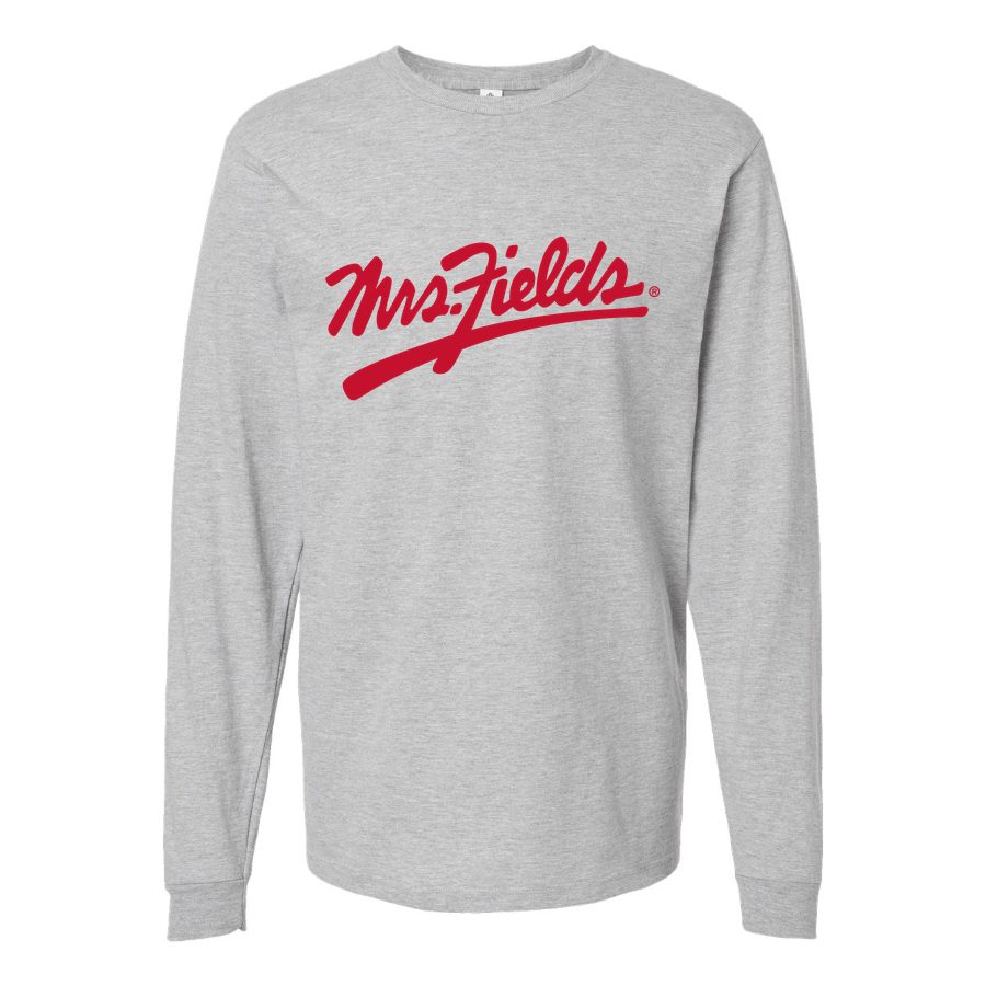 Men's Logo-Mrs.-Fields-1536x864 Long sleeves Cotton Blend T-Shirt - Gray