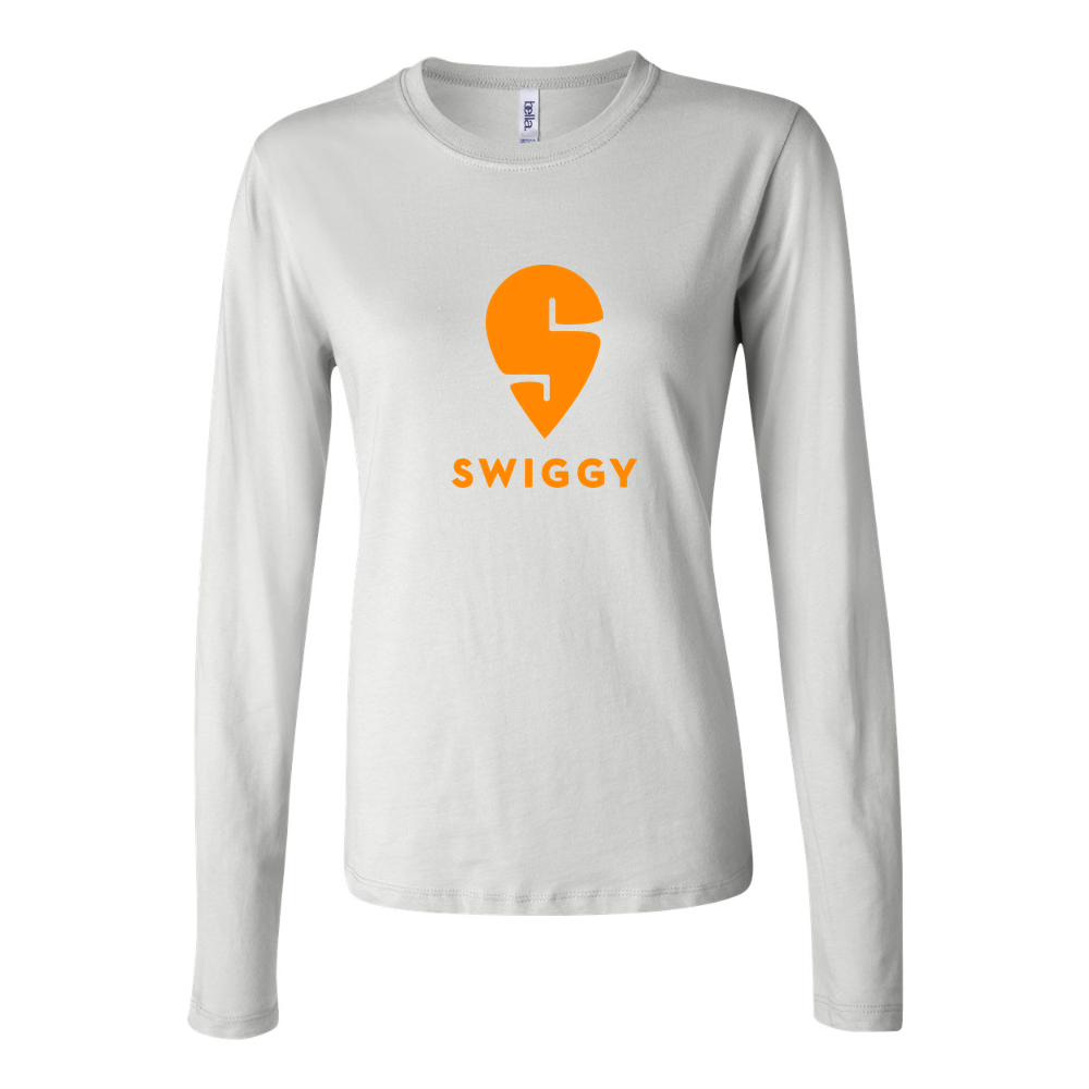Women's Logo Swiggy 1536x864 Long Sleeve T-Shirt - White