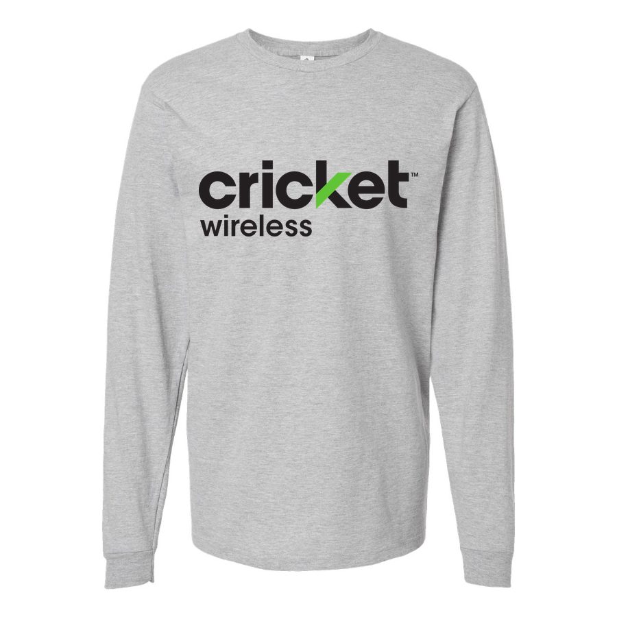 Men's Cricket Wireless Long sleeves Cotton Blend T-Shirt - Gray