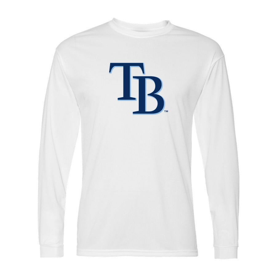 Men's Tampa Bay Rays Polyester Long Sleeve T-Shirt - White