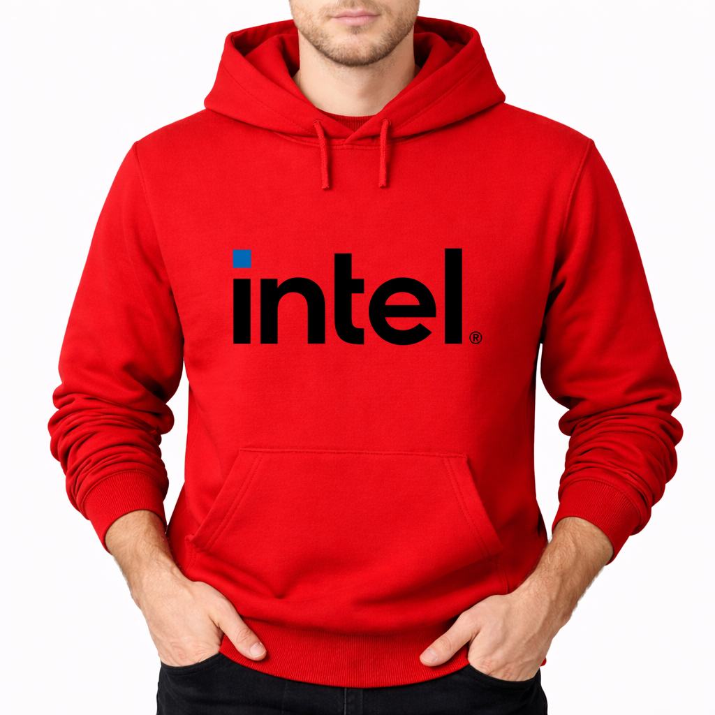 Men's Intel Pullover Hoodie - Red