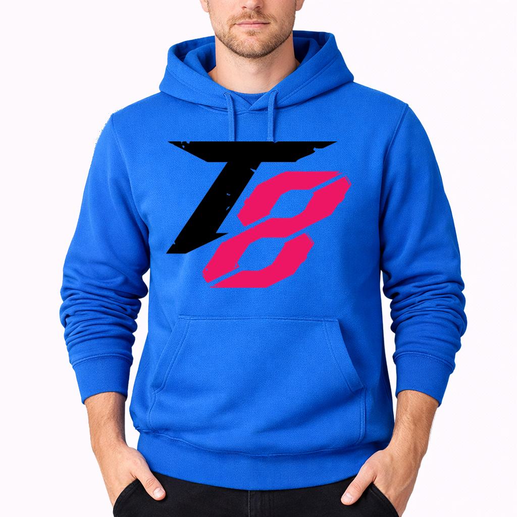 Men's Tekken 8 Black Logo Pullover Hoodie - Azure