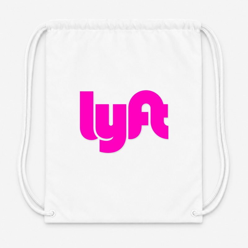 Lyft Pink Drawstring Bag - White