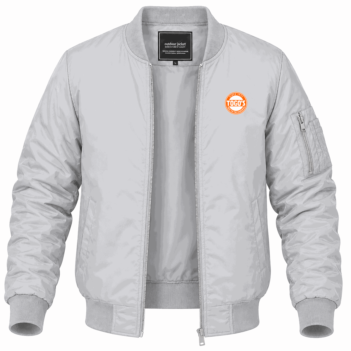 Men's Togo's Lightweight Bomber Jacket - Gray
