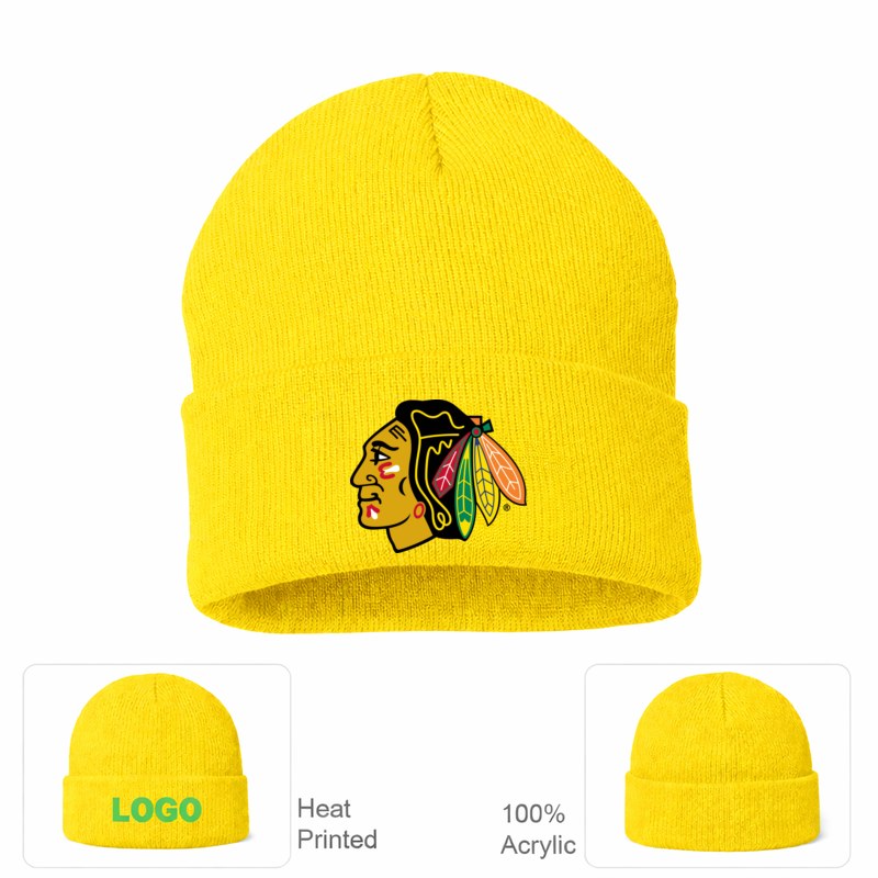 Chicago Blackhawks Yellow Beanie Hat