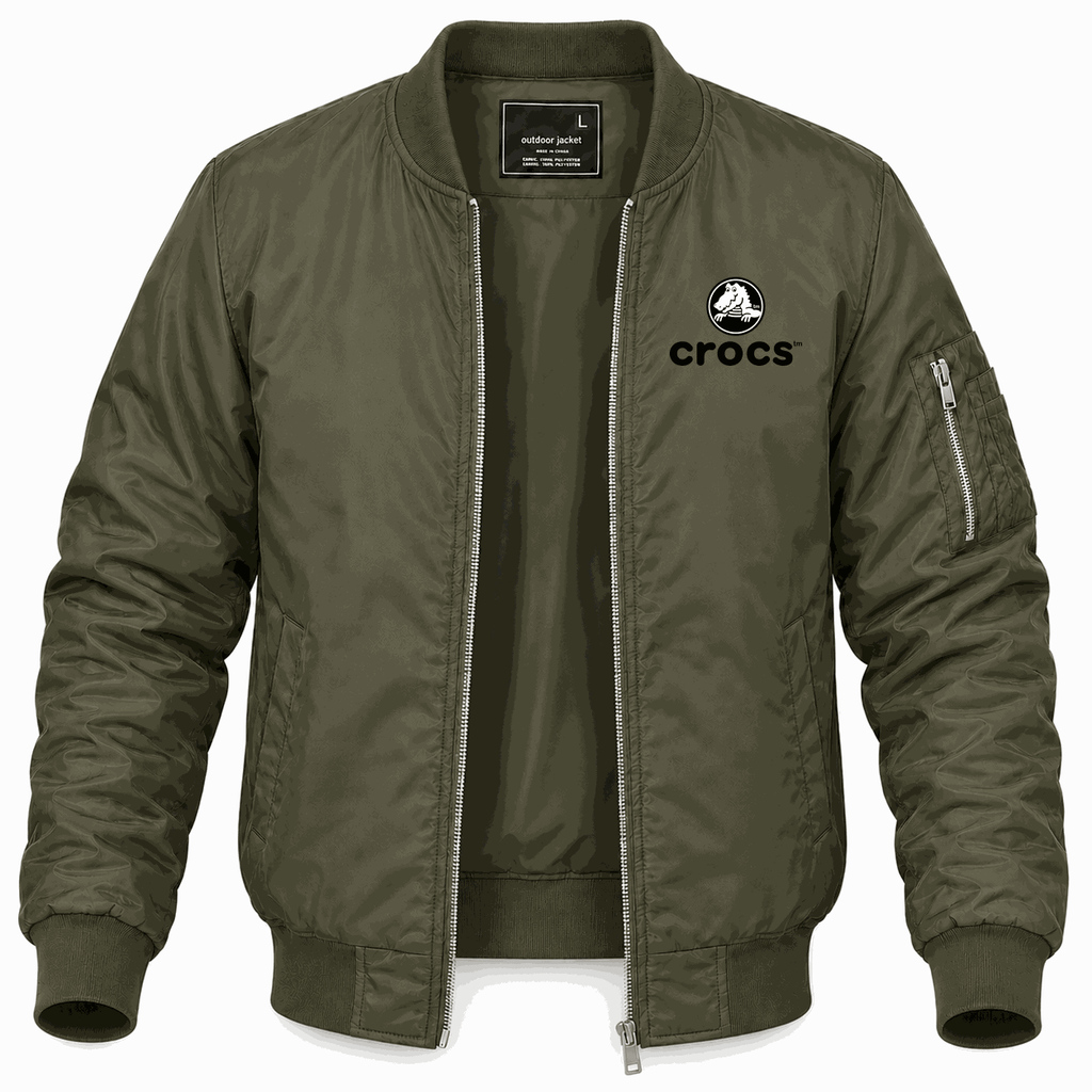 Men's Crocs Lightweight Bomber Jacket - Army Green