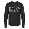Men's Kiss-Logo Long sleeves Cotton Blend T-Shirt - Black