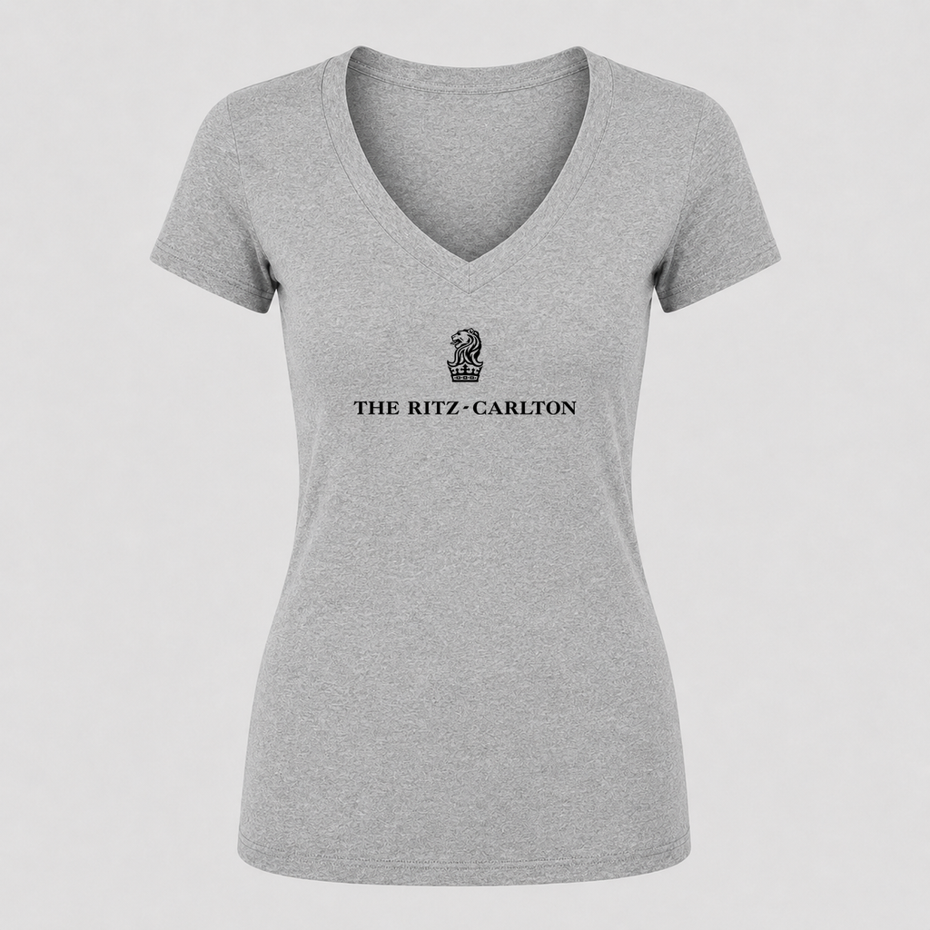 Women's Ritz Carlton V Neck T-Shirt in gray