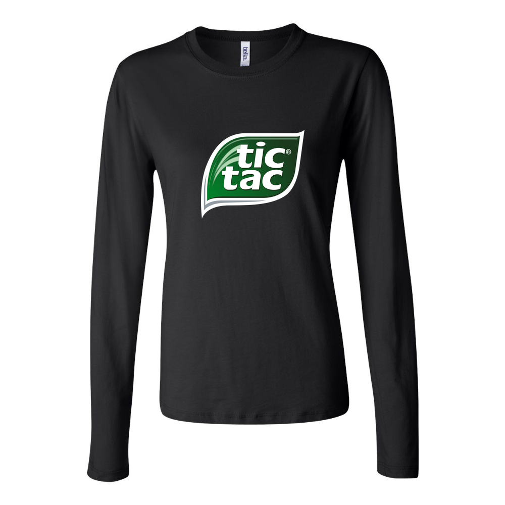Women's Tic Tac logo PNG1 Long Sleeve T-Shirt - Black