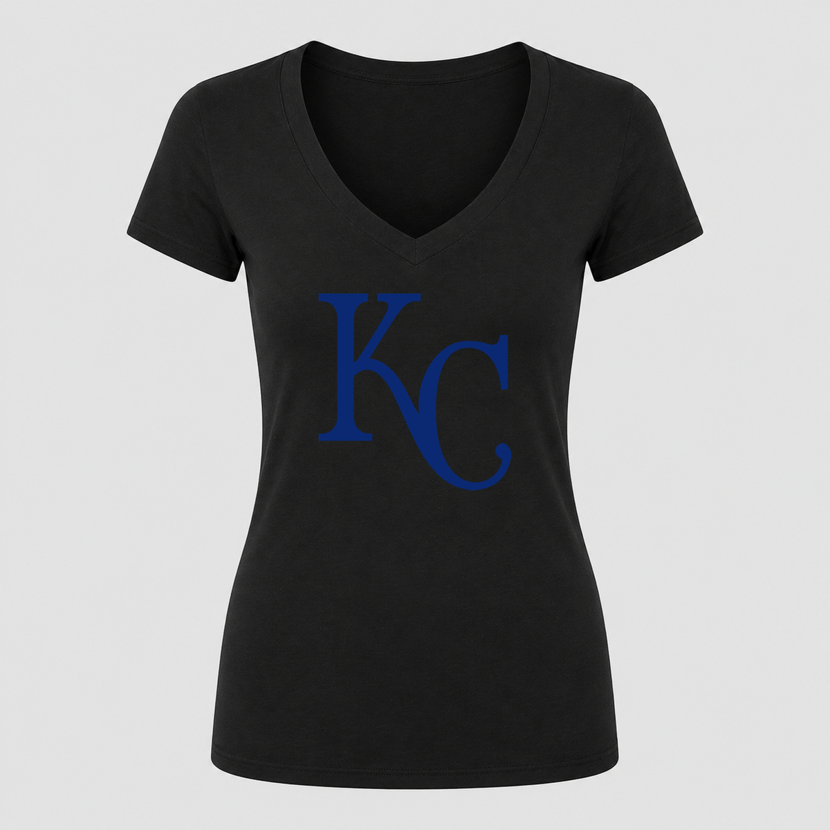 Women's Kansas City Royals V Neck T-Shirt in black