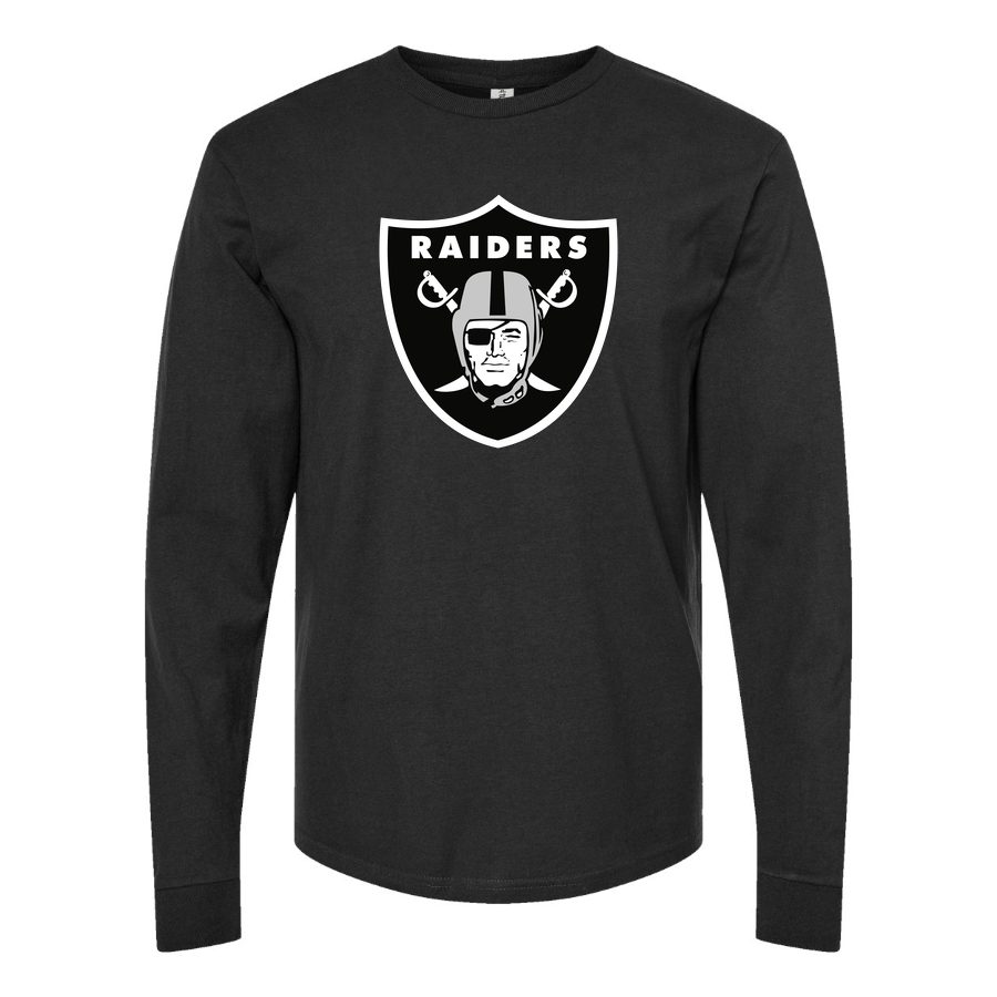 Men's Las Vegas Raiders Long sleeves Cotton Blend T-Shirt - Black