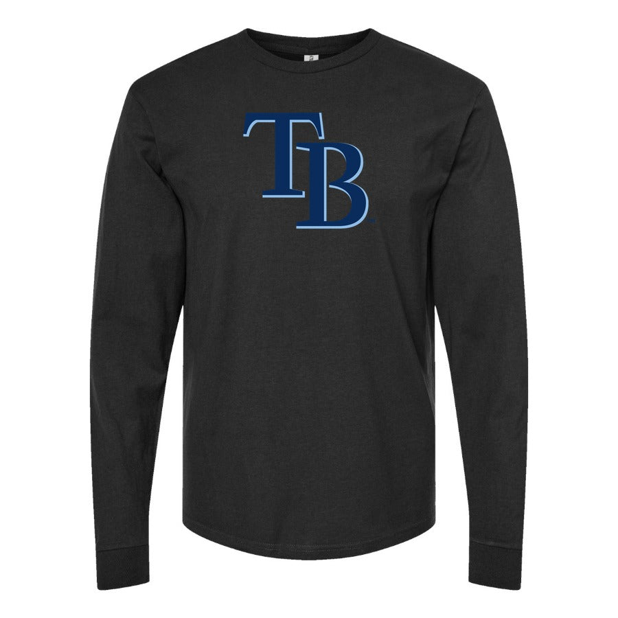 Men's Tampa Bay Rays Long sleeves Cotton Blend T-Shirt - Black