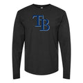 Men's Tampa Bay Rays Long sleeves Cotton Blend T-Shirt - Black