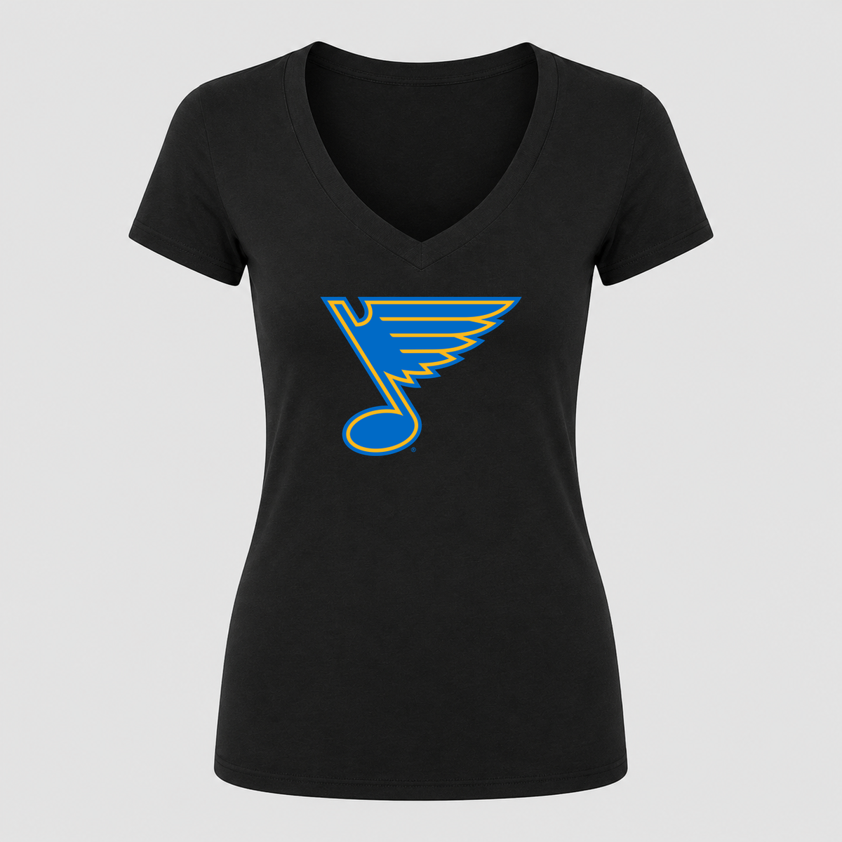 Women's St. Louis Blues V Neck T-Shirt in black