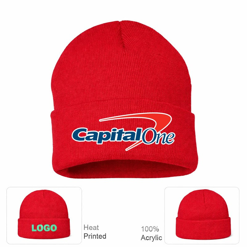 Capital One Red Beanie Hat