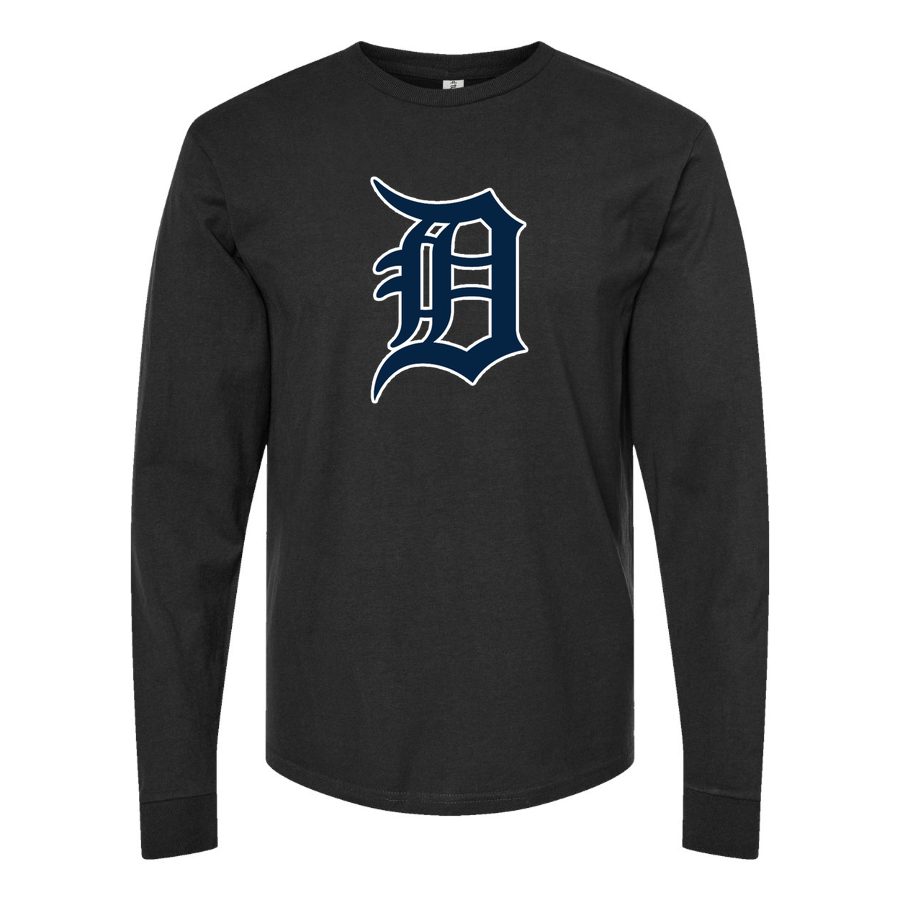 Men's Detroit Tigers Long sleeves Cotton Blend T-Shirt - Black