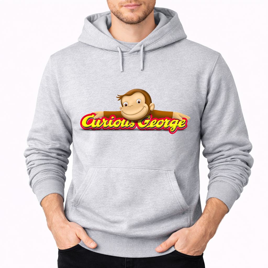 Men's Curious George Pullover Hoodie - Gray