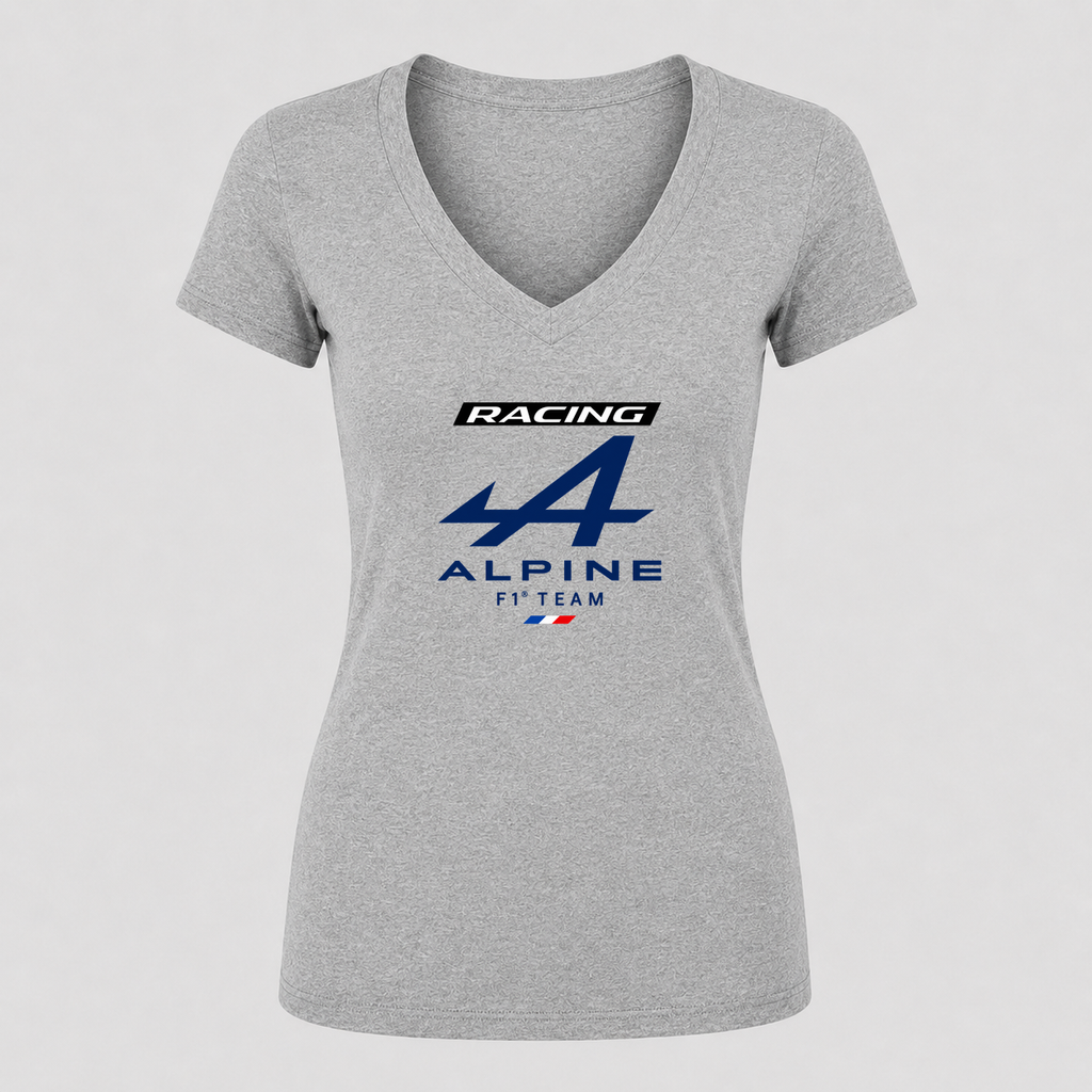 Women's Alpine F1 Team V Neck T-Shirt in gray