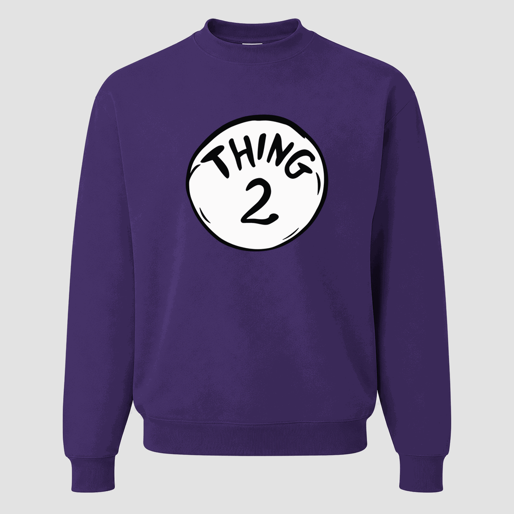 Men's Dr. Seuss Thing 2 Crewneck Sweatshirt - Purple
