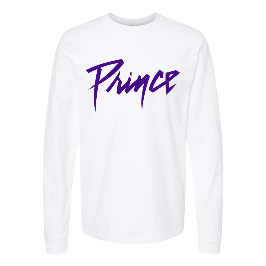 Men's Prince-Logo-768x432 Long sleeves Cotton Blend T-Shirt - White