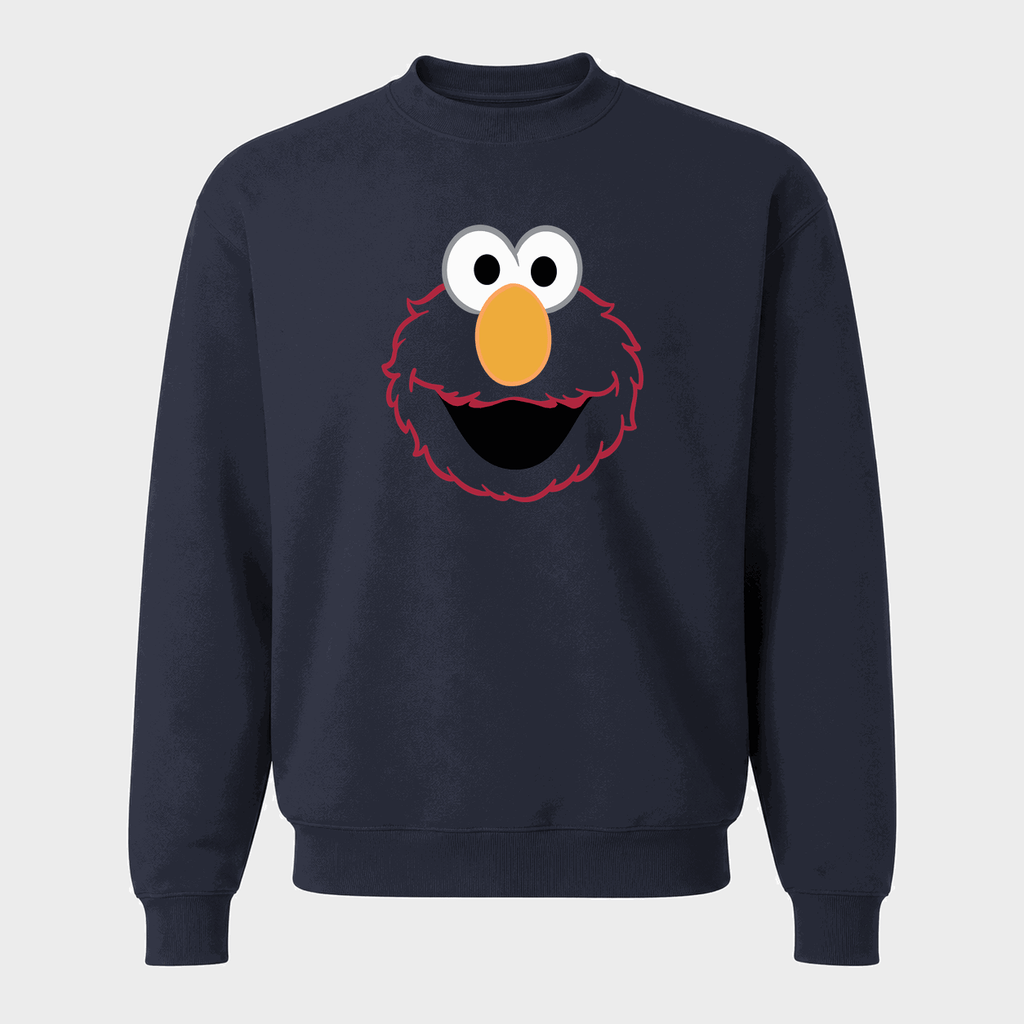 Men's Elmo Face Crewneck Sweatshirt - Navy