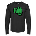 Men's Hulk Punch logo Long sleeves Cotton Blend T-Shirt - Black