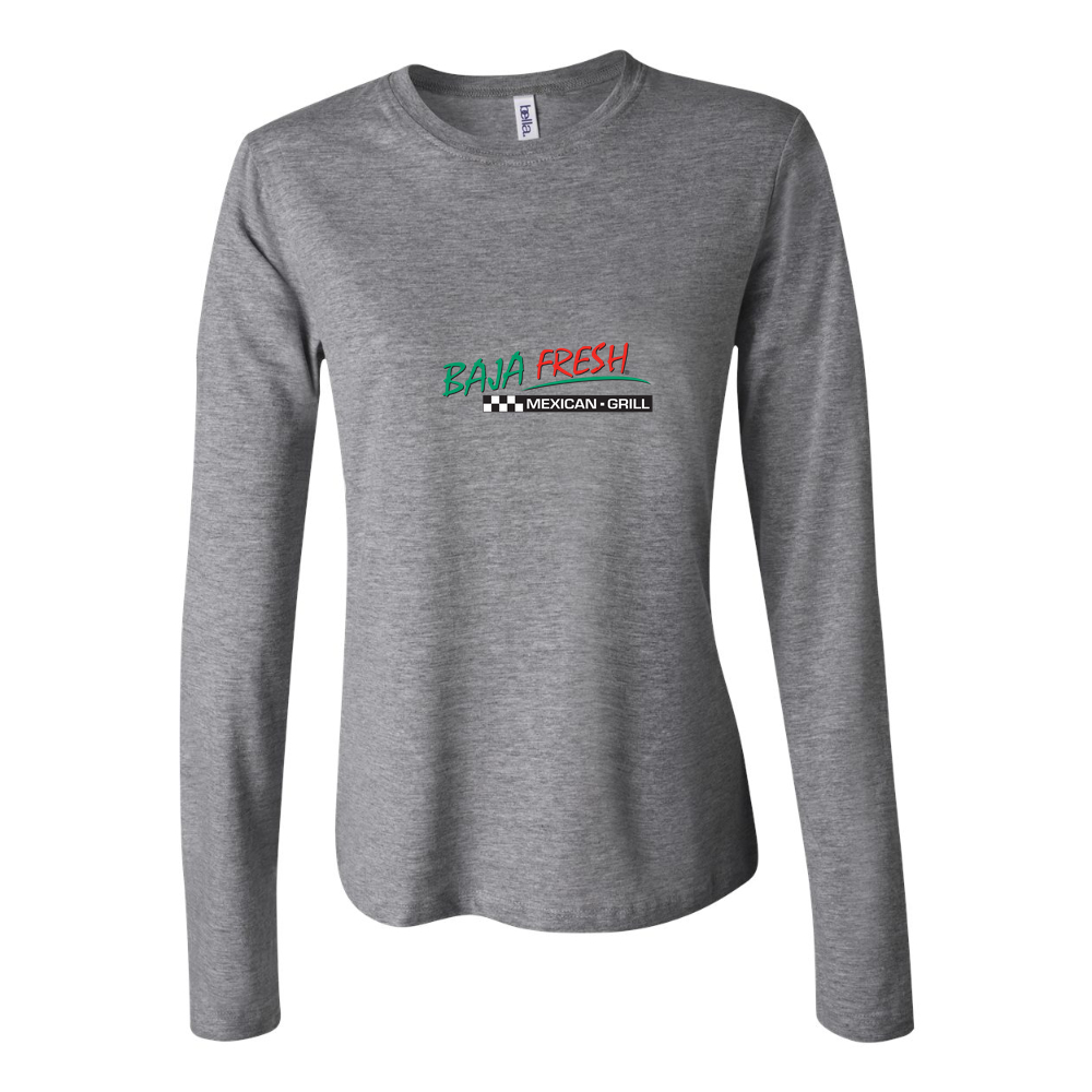 Women's Logo Baja Fresh 1536x864 Long Sleeve T-Shirt - Gray