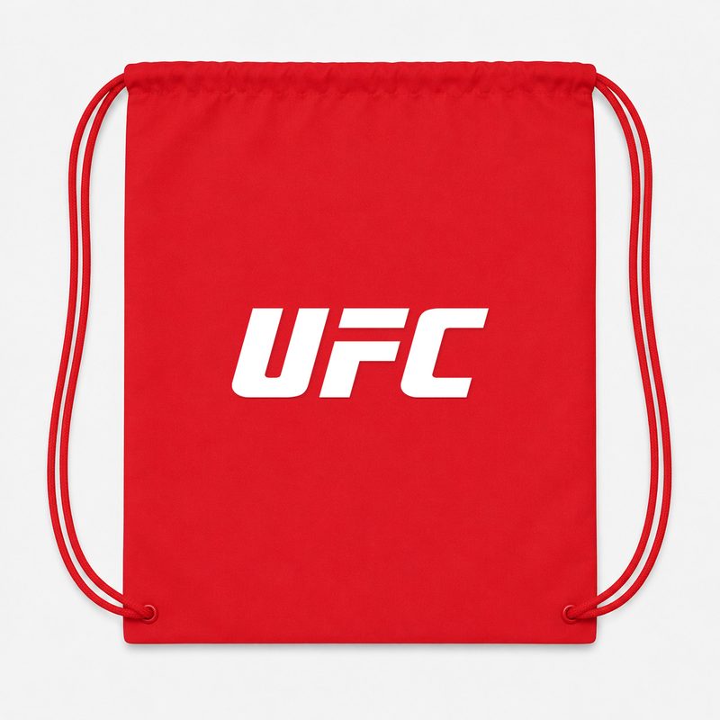 UFC White Drawstring Bag - Red