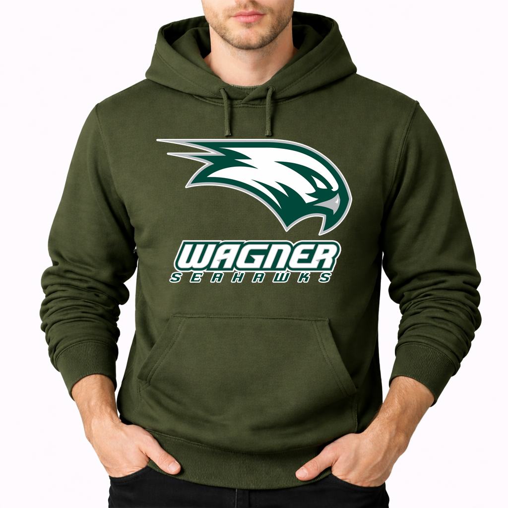 Men's Wagner Seahawks Pullover Hoodie - Army Green