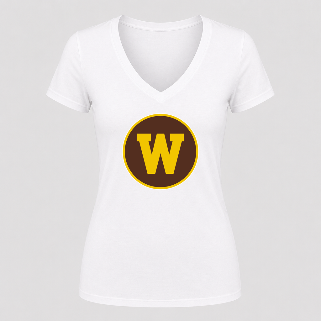 Women's Western Michigan Broncos V Neck T-Shirt in white