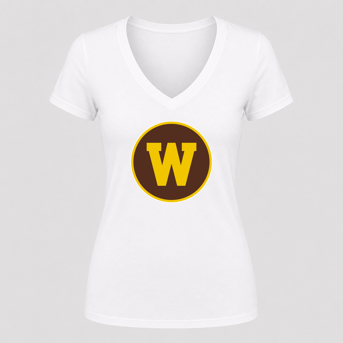 Women's Western Michigan Broncos V Neck T-Shirt in white