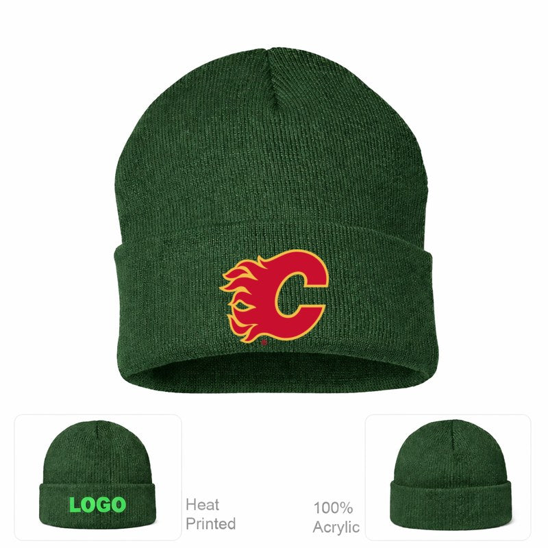 Calgary Flames Forest Green Beanie Hat