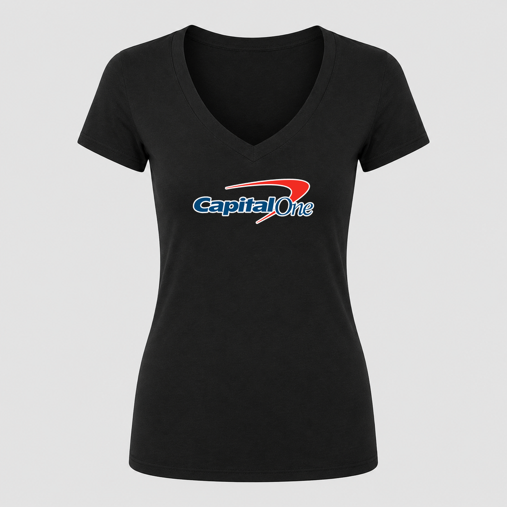 Women's Capital One V Neck T-Shirt in black
