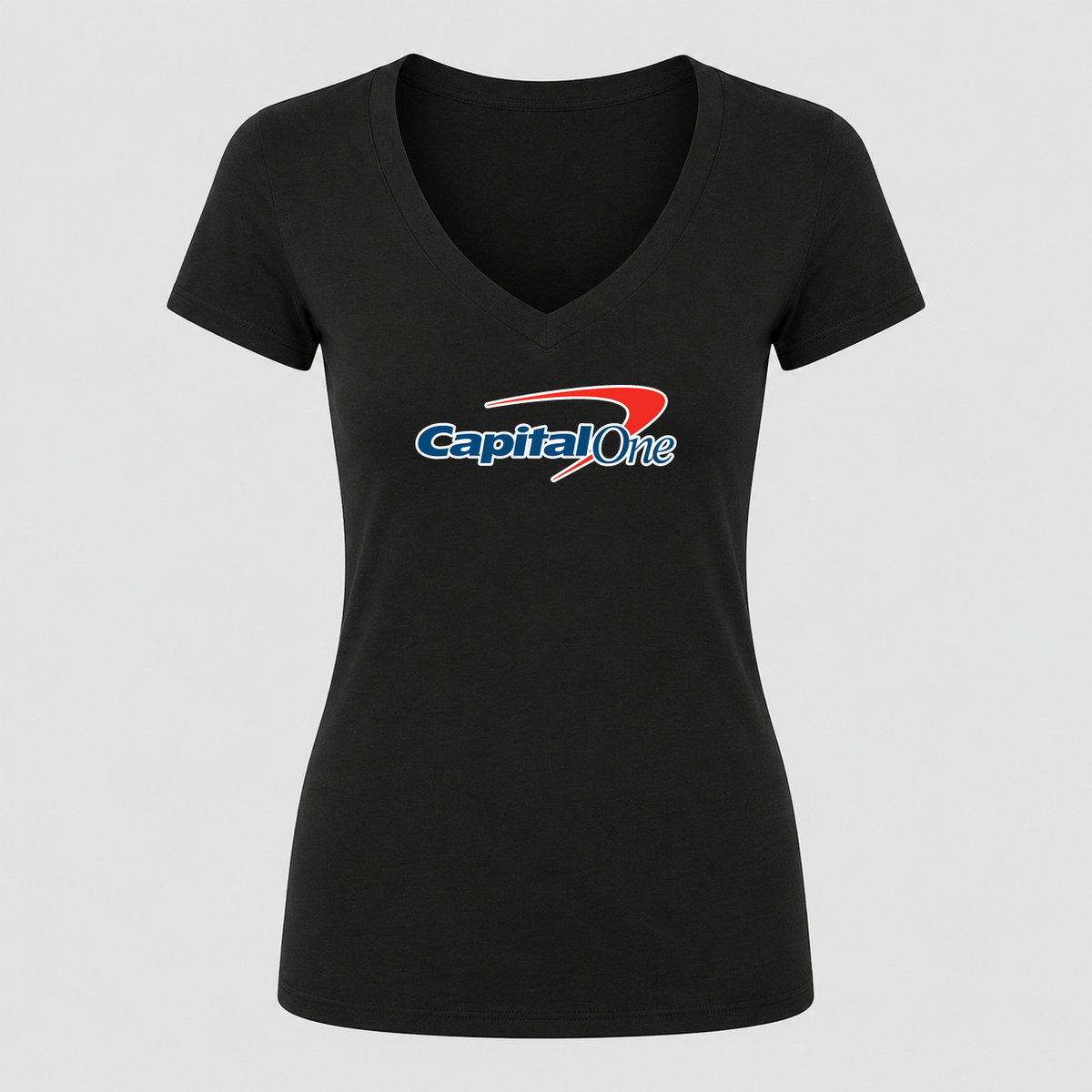 Women's Capital One V Neck T-Shirt in black
