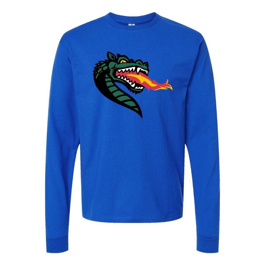 Men's UAB Blazers Logo Long sleeves Cotton Blend T-Shirt - Blue